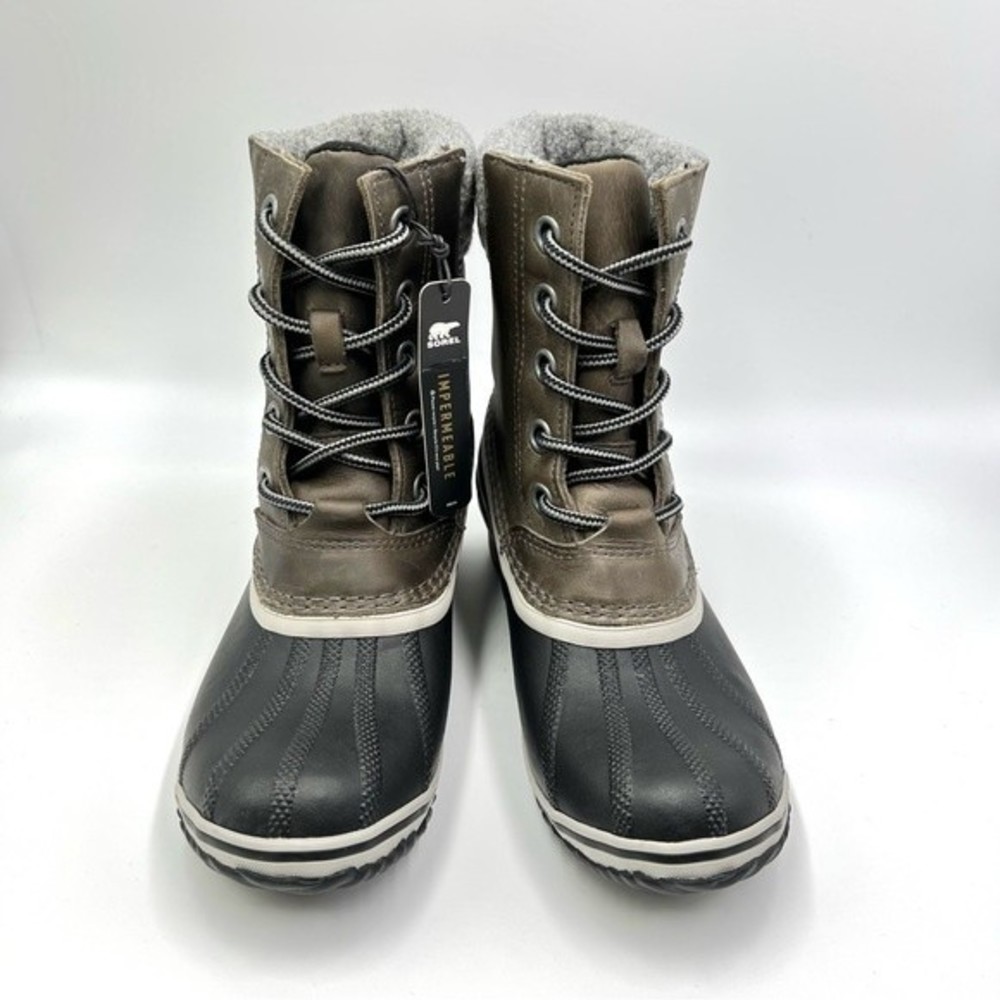 Sorel Women's Slimpack Lace II Winter Snow Rain Duck Boots Quarry Black Size 7 - Picture 3 of 13